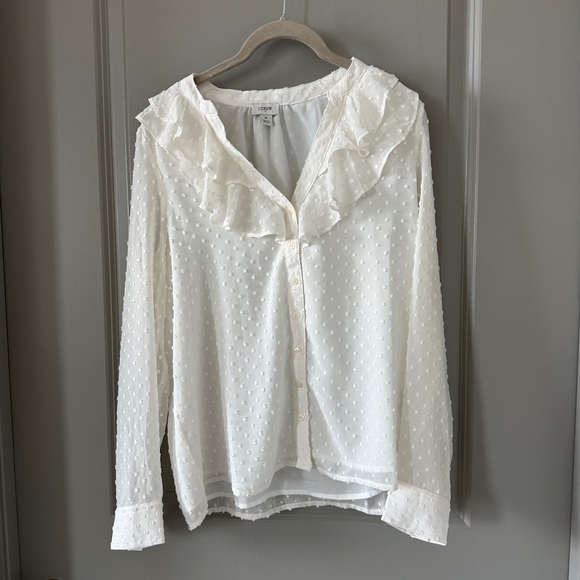 J. Crew Ruffle Collared Blouse - Picture 1 of 7